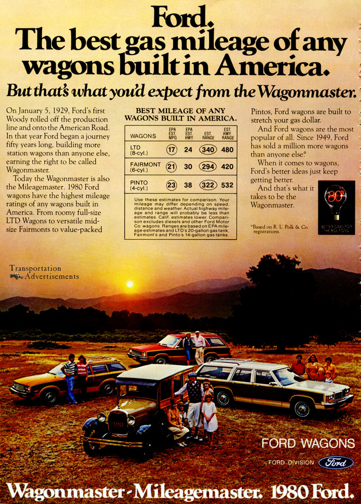 1980 Ford Wagons advertisement I find it interesting this ad talks about