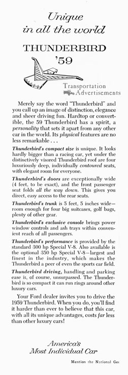 1959 Ford Thunderbird 2