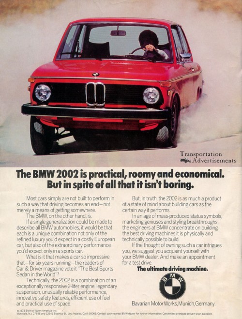 1975 BMW 202 ad