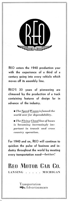 1939 REO Motor Car Company advertisement