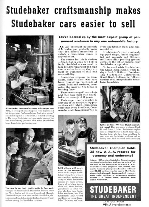 1939 Studebaker advertisement