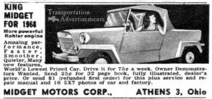 1968 King Midget Advertisement
