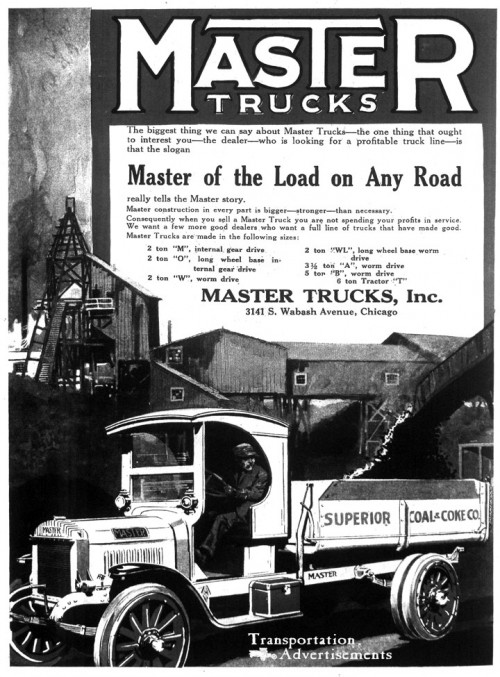 1918 Master Trucks Advertisement